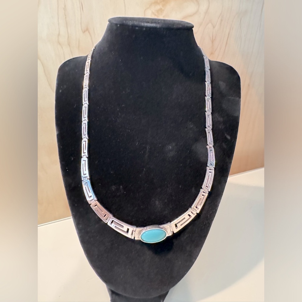 Meander Sterling Silver Greek Key Necklace